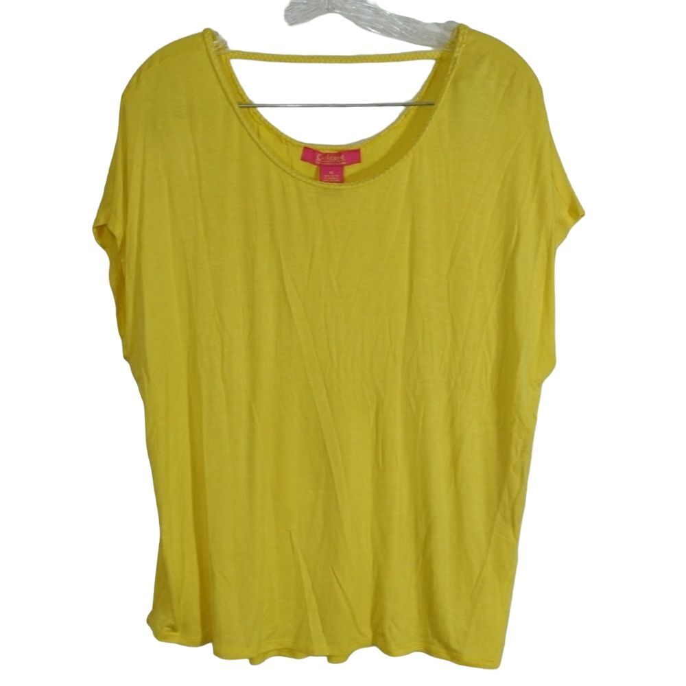 NWT‎ Catherine Malandrino Jersey Top XL Yellow